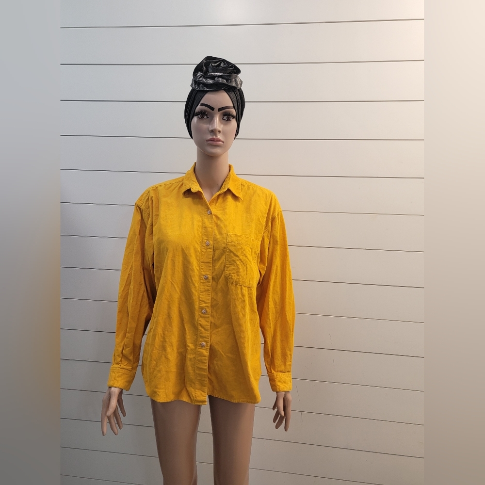 Women's Marigold Yellow Corduroy Shirt